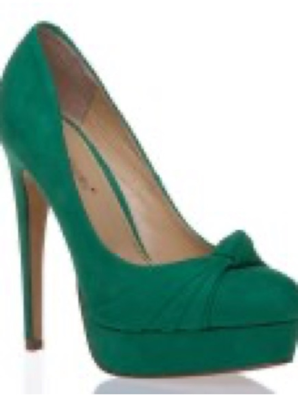 Shoe Dazzle Delanna Emerald Green Suede Platform Pump